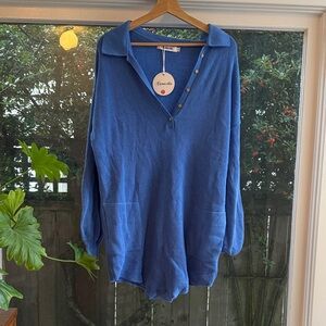 Blue Women's Sweater Romper